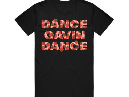 Strawberry Pattern - Black T-Shirt Online Sale