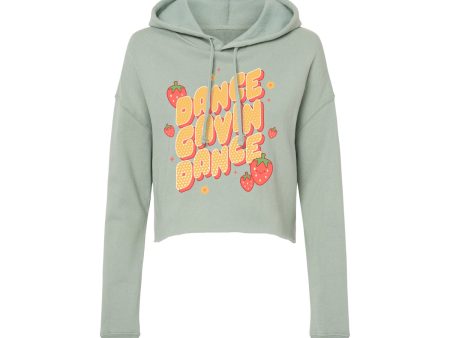 Kawaii Strawberry Sage Cropped Hoodie Hot on Sale