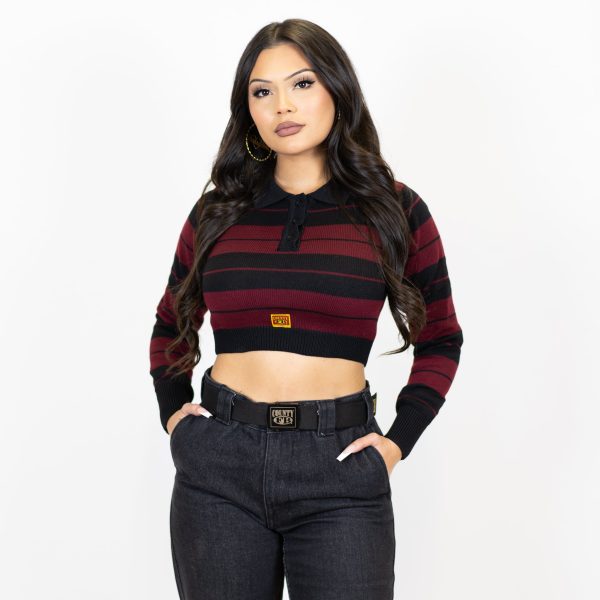 FB County Long Sleeve Charlie Brown Crop Top Online Hot Sale