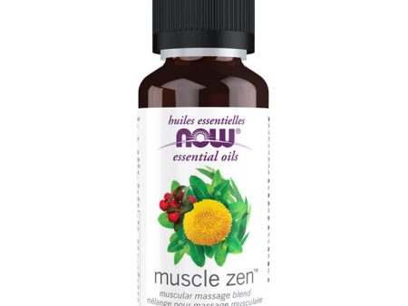 Muscle Zen Oil Blend, Muscular Massage Essential Oil, 1 oz, NOW Foods on Sale