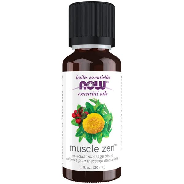 Muscle Zen Oil Blend, Muscular Massage Essential Oil, 1 oz, NOW Foods on Sale