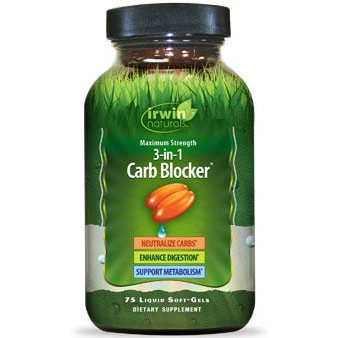 Maximum Strength 3-In-1 Carb Blocker, 75 Liquid Soft-Gels, Irwin Naturals Hot on Sale