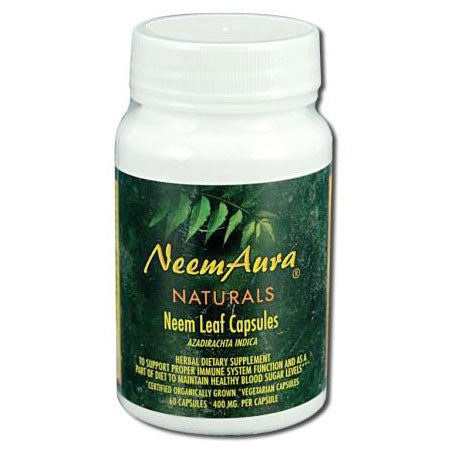 Neem Leaf Capsules, 60 Vegetarian Capsules, Neem Aura For Discount