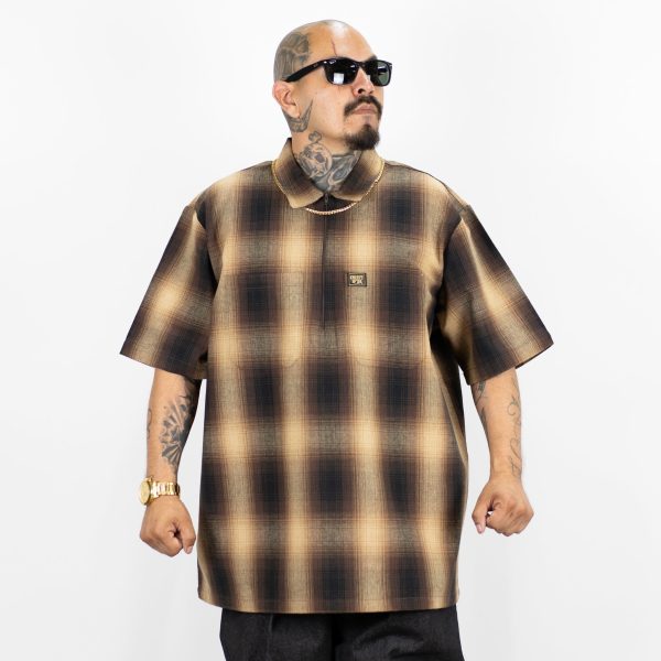 FB County Short Sleeve Checker Zip Shirt - Big & Tall Sizes Cheap