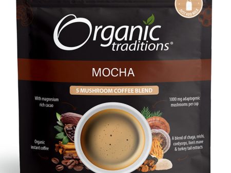 5 Mushroom Coffee Blend, Mocha, 3.5 oz (100 g), Organic Traditions Online now