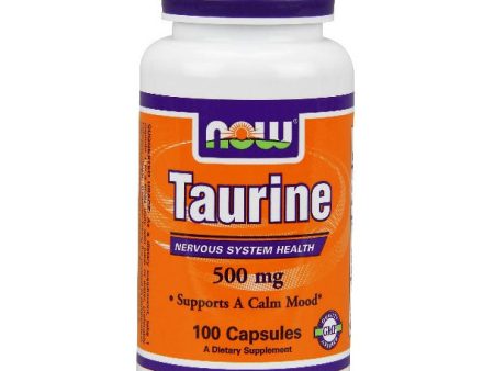 Taurine 500 mg, 100 Capsules, NOW Foods Online Hot Sale