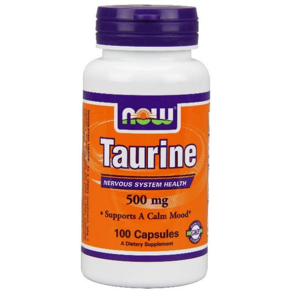 Taurine 500 mg, 100 Capsules, NOW Foods Online Hot Sale