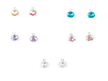 STARLET SHIMMER WHITE RHINESTONE EARRING SET - GLITTERY GEMS Discount