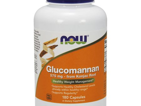 Glucomannan Caps 575 mg from Konjac Root, 180 Capsules, NOW Foods Supply