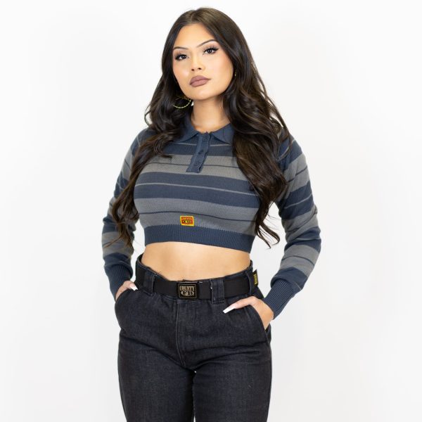 FB County Long Sleeve Charlie Brown Crop Top Online Hot Sale