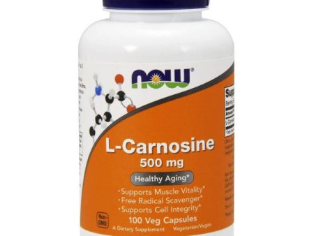 L-Carnosine 500mg 100 Vcaps, NOW Foods Online now