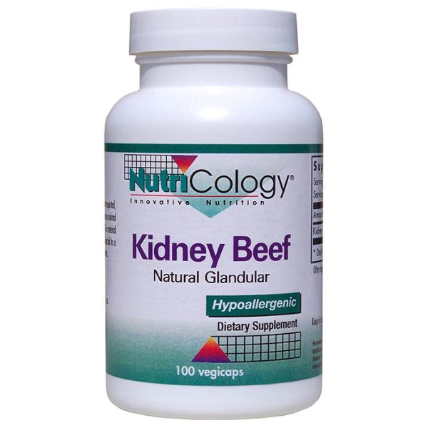 Kidney Beef Natural Glandular, 100 Capsules, NutriCology Fashion