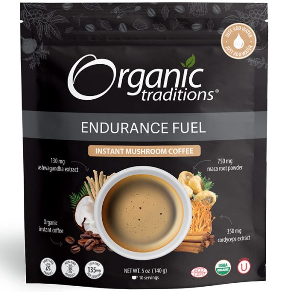 Instant Mushroom Coffee, Endurance Fuel, 5 oz (140 g), Organic Traditions Fashion