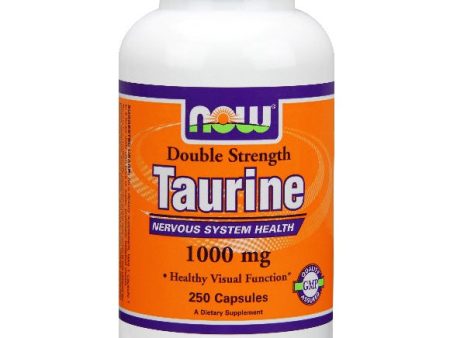 Taurine Double Strength, 1000 mg, 250 Capsules, NOW Foods For Cheap