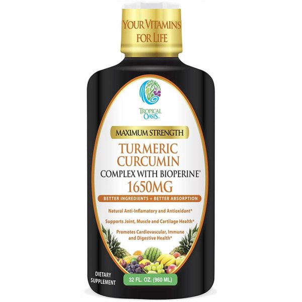 Liquid Turmeric Curcumin Complex with Bioperine, 32 oz, Tropical Oasis Discount