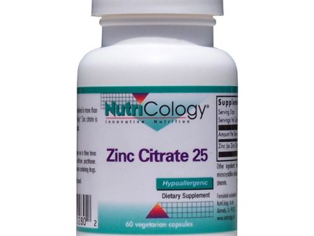 Zinc Citrate 25mg 60 caps from NutriCology Sale