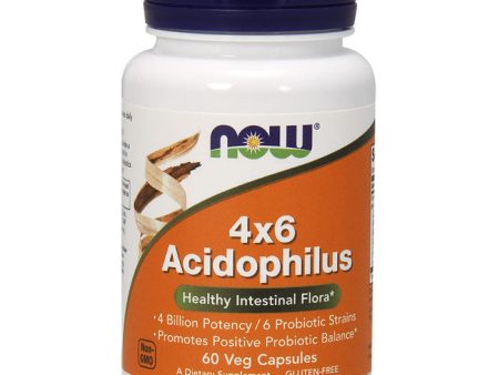 Acidophilus 4 X 6, 60 Caps, NOW Foods on Sale