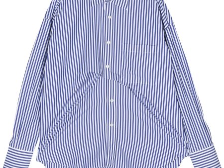 Striped Draped Cotton Shirt Hot on Sale