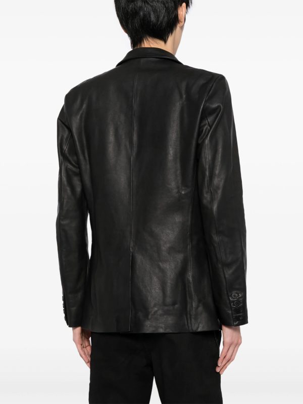 Single-Breasted Leather Blazer Online Sale