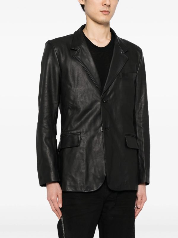 Single-Breasted Leather Blazer Online Sale