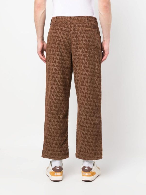 Graphic-Print Corduroy Trousers Online Hot Sale