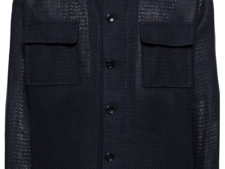 Textured-Finish Button-Down Jacket Fashion