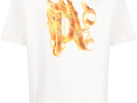 Burning Monogram-Print T-Shirt Cheap