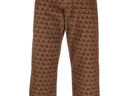 Graphic-Print Corduroy Trousers Online Hot Sale