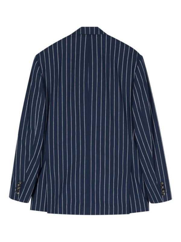 Striped Double-Breasted Blazer Cheap