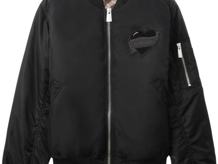 Logo-Appliqué Bomber Jacket For Cheap