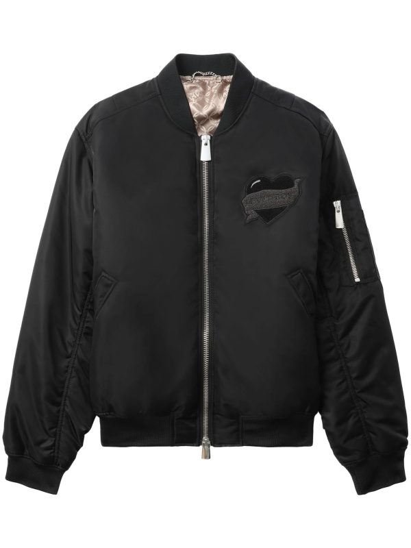 Logo-Appliqué Bomber Jacket For Cheap