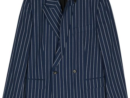 Striped Double-Breasted Blazer Cheap