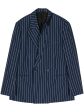 Striped Double-Breasted Blazer Cheap