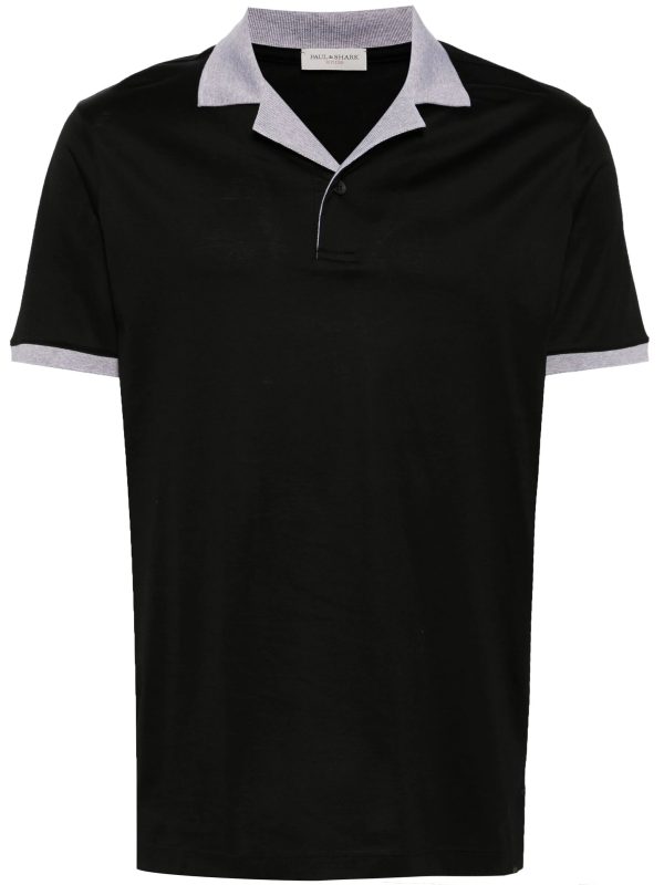 Contrast-Trim Cotton Polo Shirt Online Sale