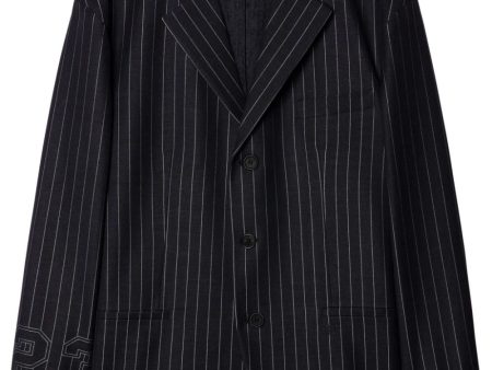 23-Print Pinstriped Blazer Online