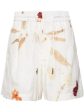 Abstract-Print Drawstring Shorts Online Hot Sale