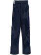 Pinstripe-Pattern Wide-Leg Trousers Hot on Sale