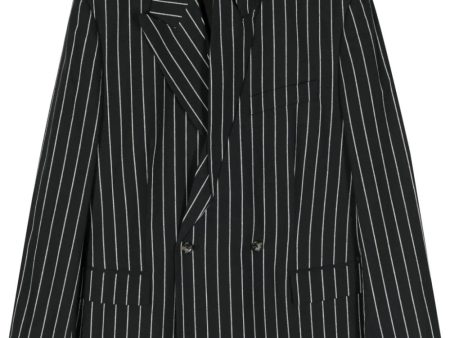 Striped Double-Breasted Blazer on Sale