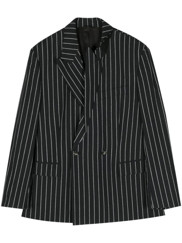 Striped Double-Breasted Blazer on Sale