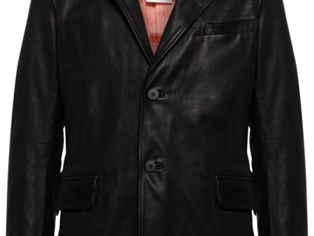 Single-Breasted Leather Blazer Online Sale