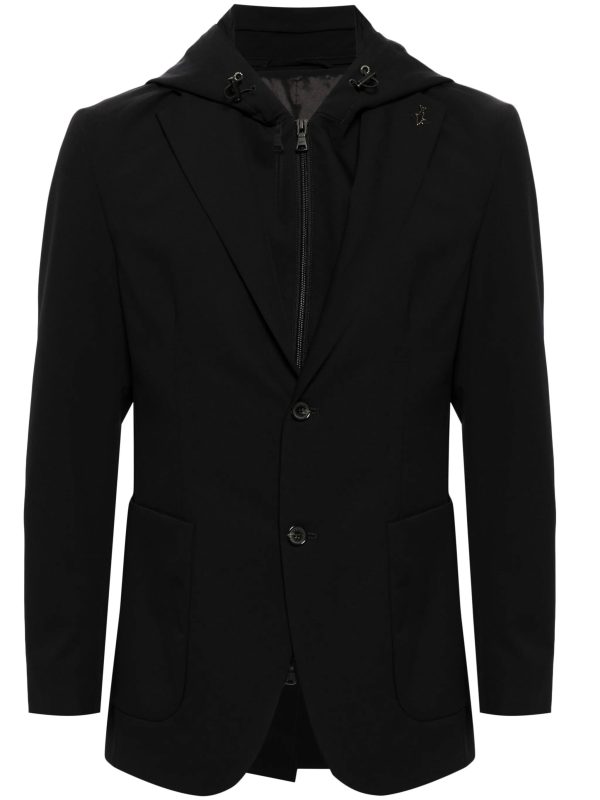 Detachable-Hood Single-Breasted Blazer Supply