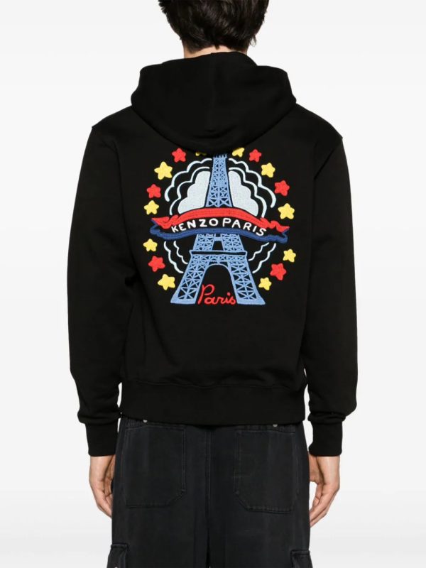 Logo-Embroidered Cotton Hoodie Discount