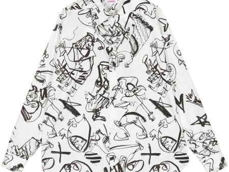 Sketch-Print Organic Cotton Shirt Online Hot Sale