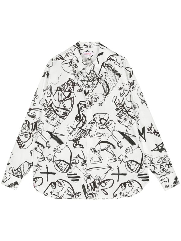 Sketch-Print Organic Cotton Shirt Online Hot Sale