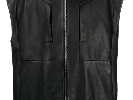 Lido Sleeveless Hooded Leather Jacket For Discount